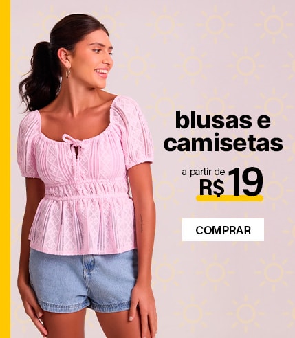 Blusas e Camisetas a partir de $19