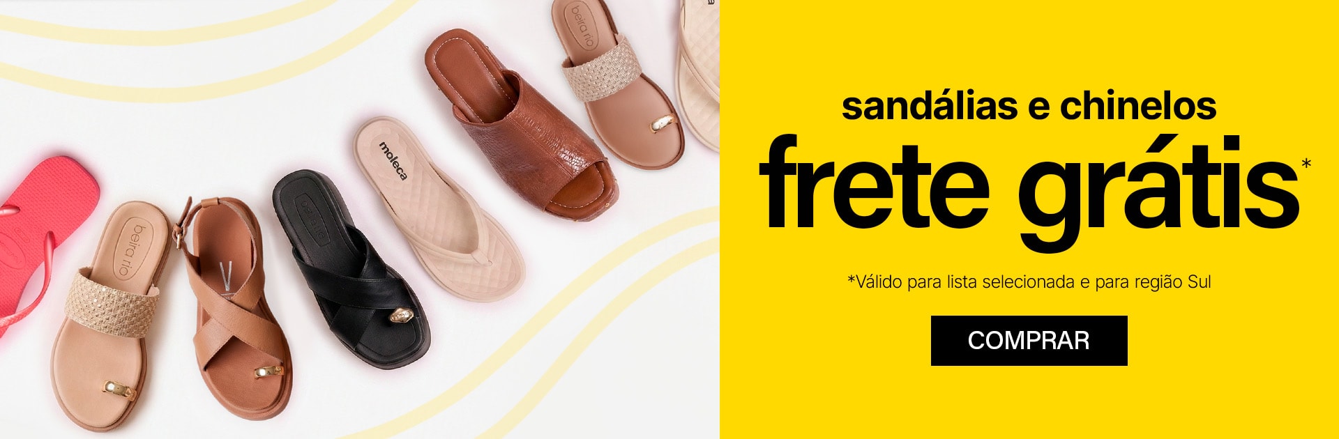 Frete Grátis Sandálias e Chinelos