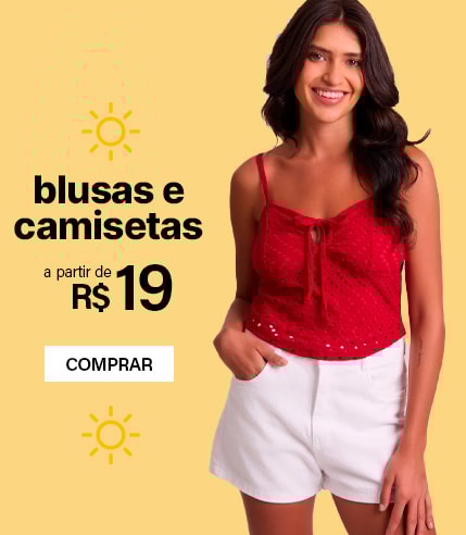 Blusas e Camisetas a partir de $19