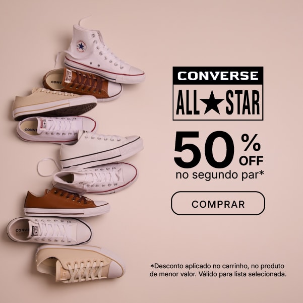 All Star - 50% off no segundo par de menor valor