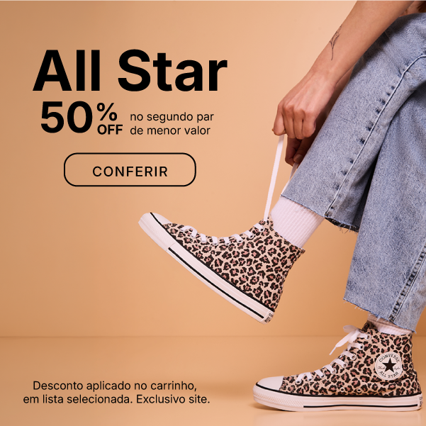All Star - 50% off no segundo par de menor valor