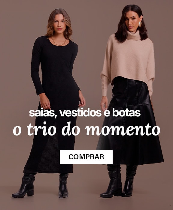 Vestido ou saia com bota