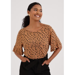 Blusa Manga 3/4 Animal Print - Monjuá
