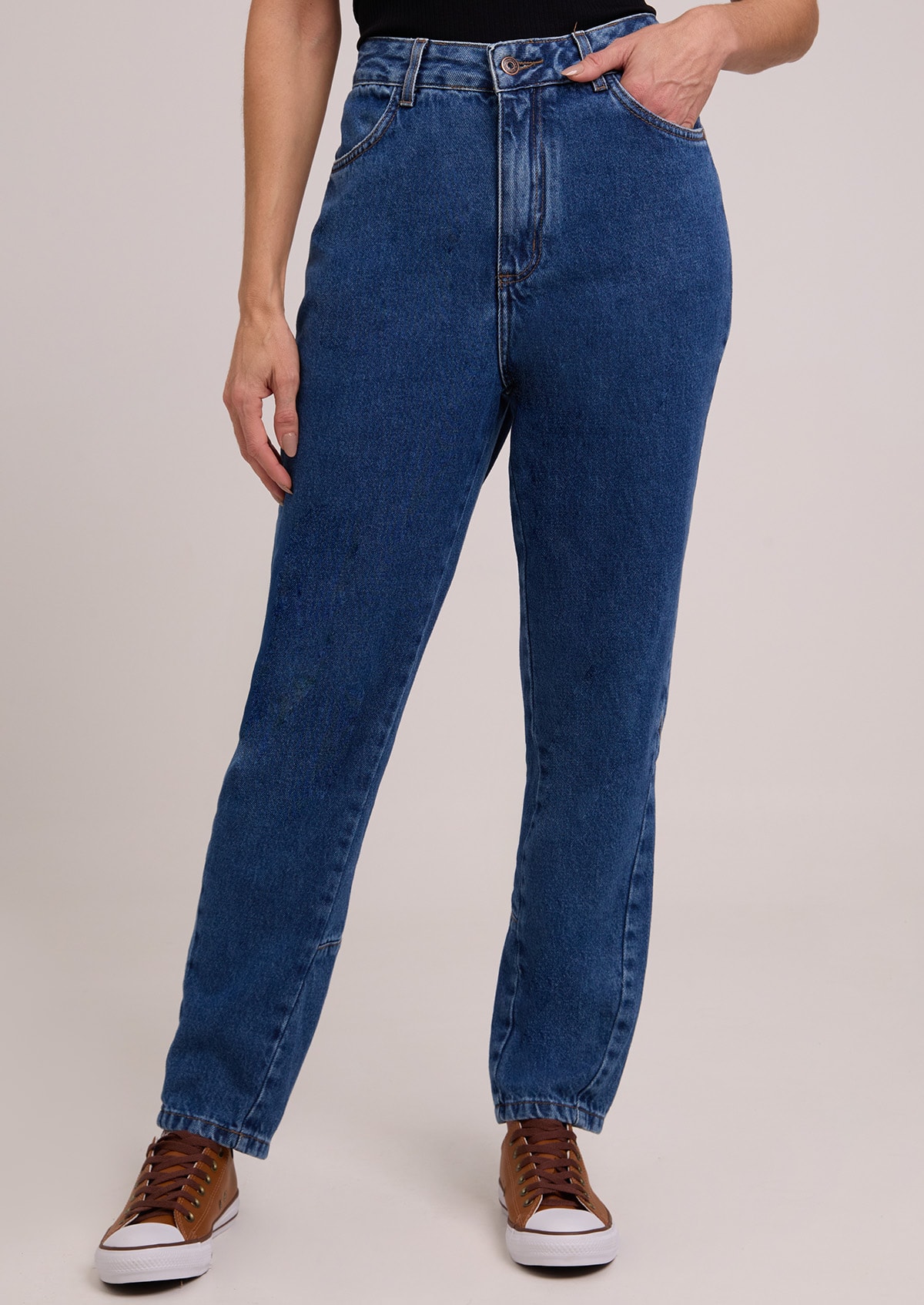 Calça Mom Jeans Escuro - Monjuá