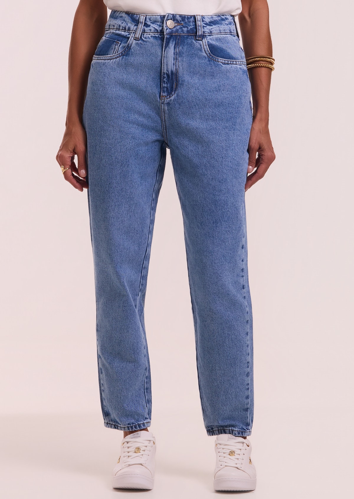 まこ　1225 Calça Mom Jeans Marmorizado Sawary - Monjuá