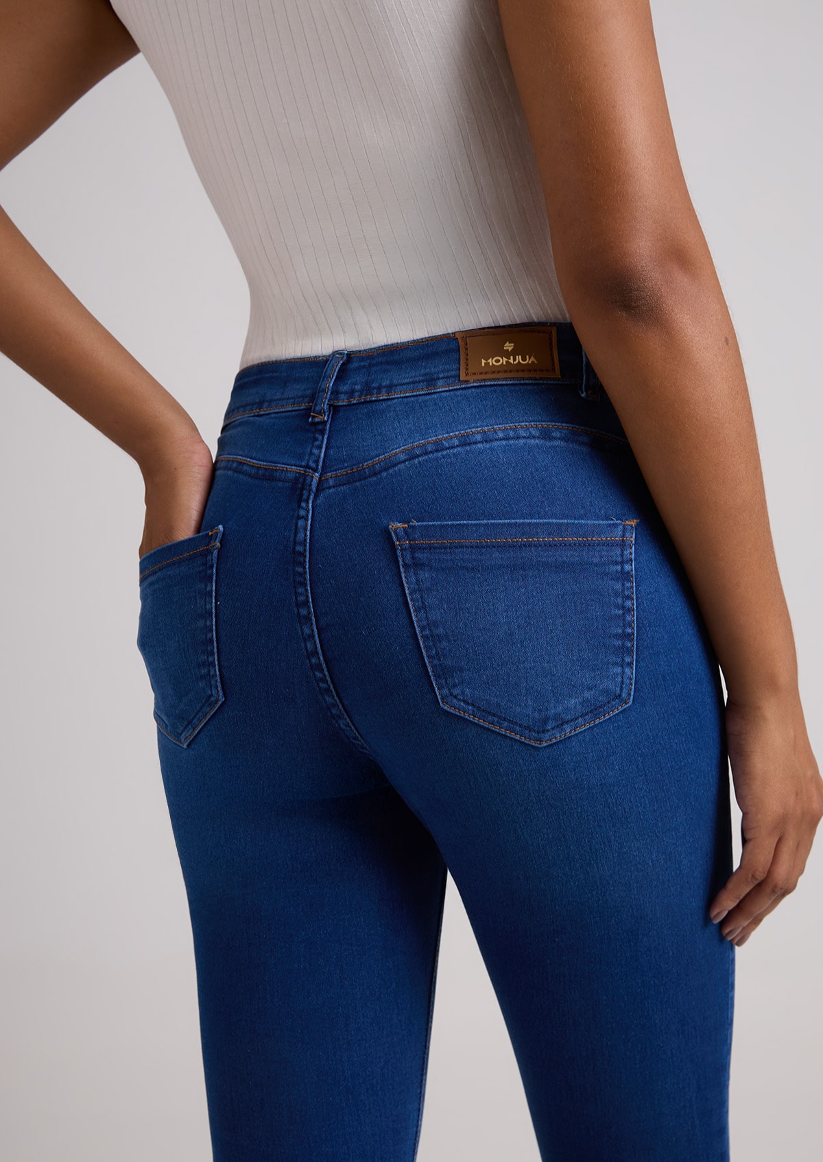 Calça Skinny Jeans Escuro - Monjuá