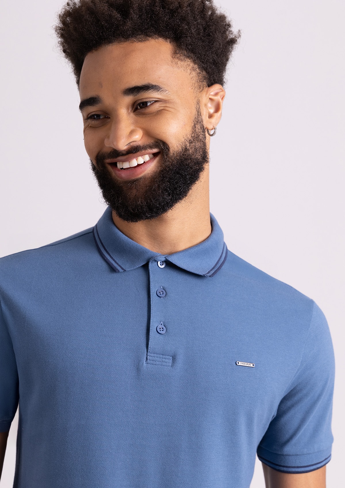 Camisa Polo Manga Curta Azul - Monjuá