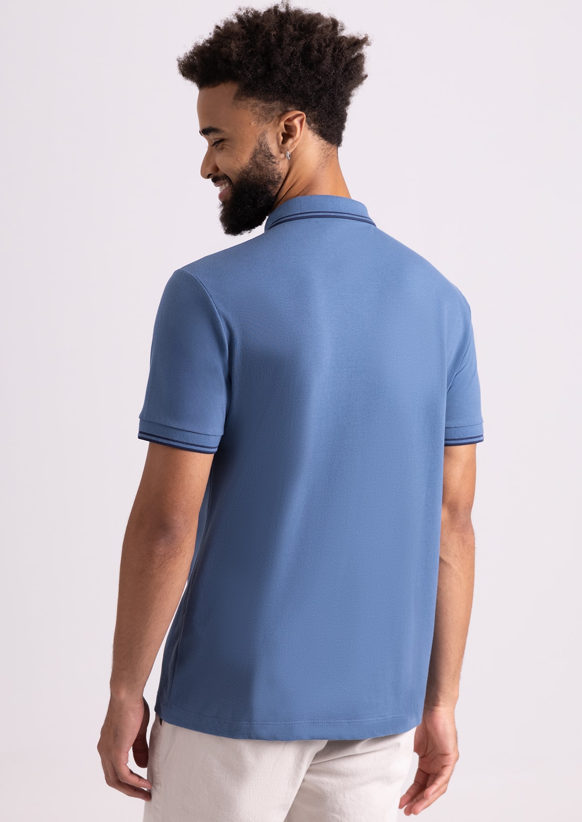 Camisa Polo Manga Curta Azul - Monjuá