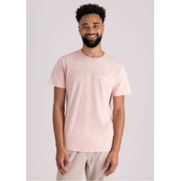 Camiseta Manga Curta Rosa Estampada - Monjuá
