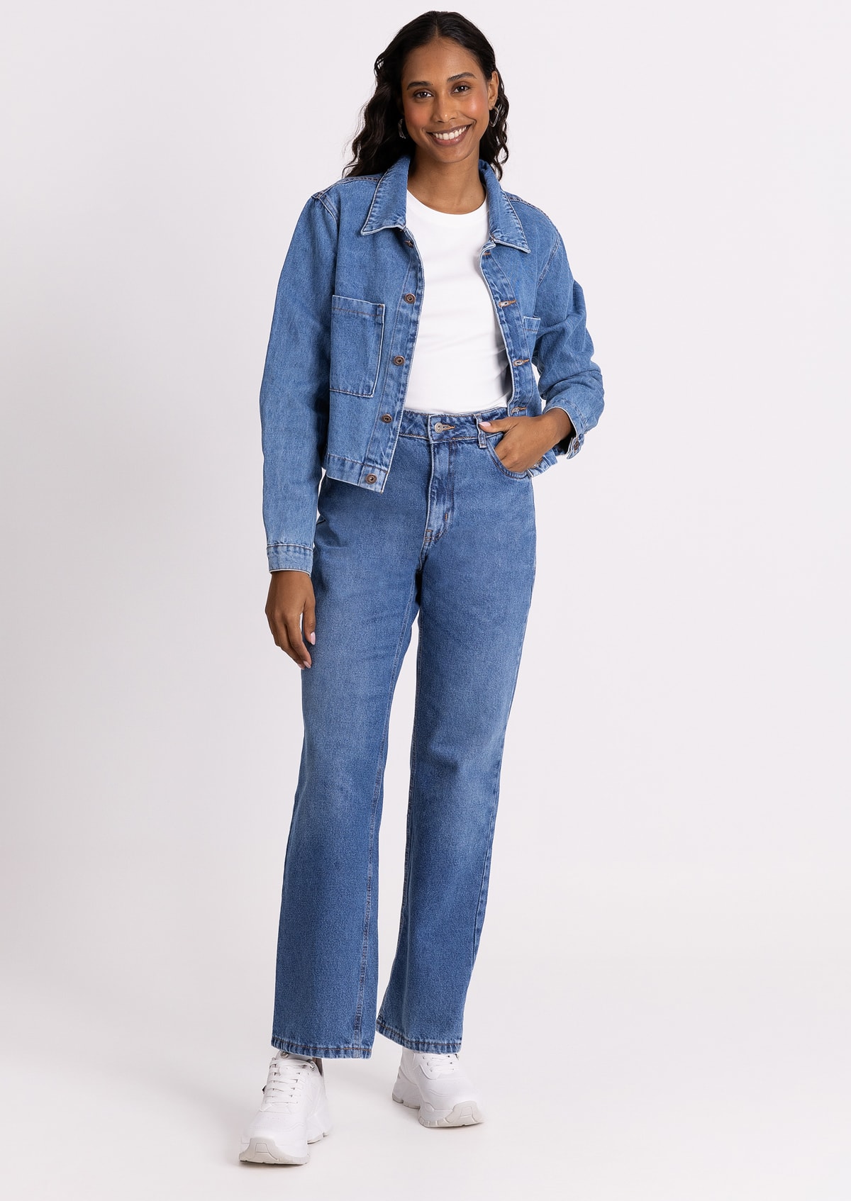 Jaqueta Jeans com Bolso - Monjuá
