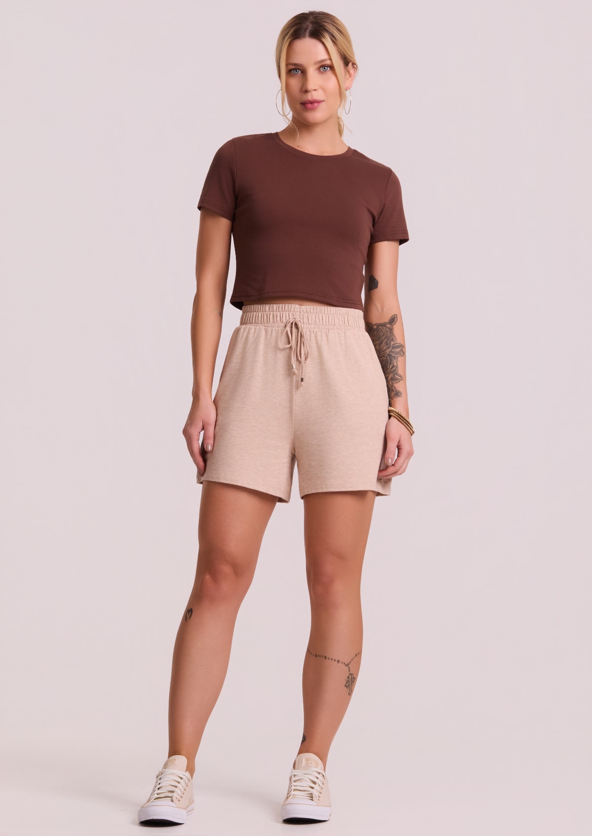 Short em Viscose Bege - Monjuá